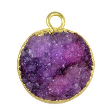 Druzy Achat Pendant (18 x 14 x 6 - 10 mm) Violet (1 Stück)