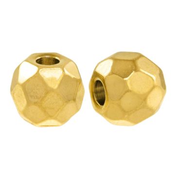Edelstahl Perlen (6 x 5 mm) 18K Gold Ion Plated (5 Stück)