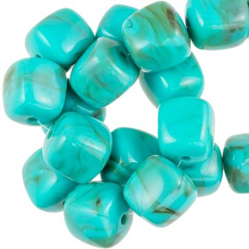 Acrylperlen Opak Zweifarbig (17 x 15.5 x 15.5 mm) Turquoise (10 Stück)