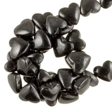 Galvanisierte Hämatit Perlen Herz (6 x 6 x 3 mm) Gunmetal (25 Stück)